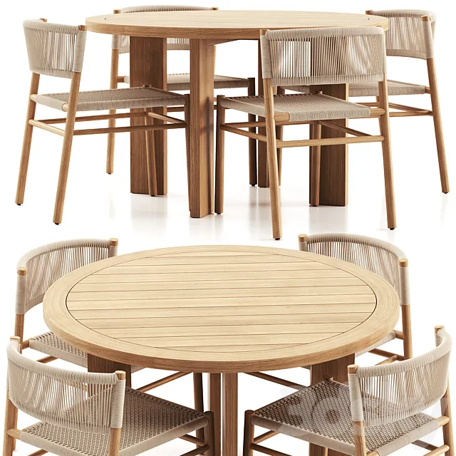 Fiske Side Dining Set 3DModel Fiske Side Dining Set 3DModel