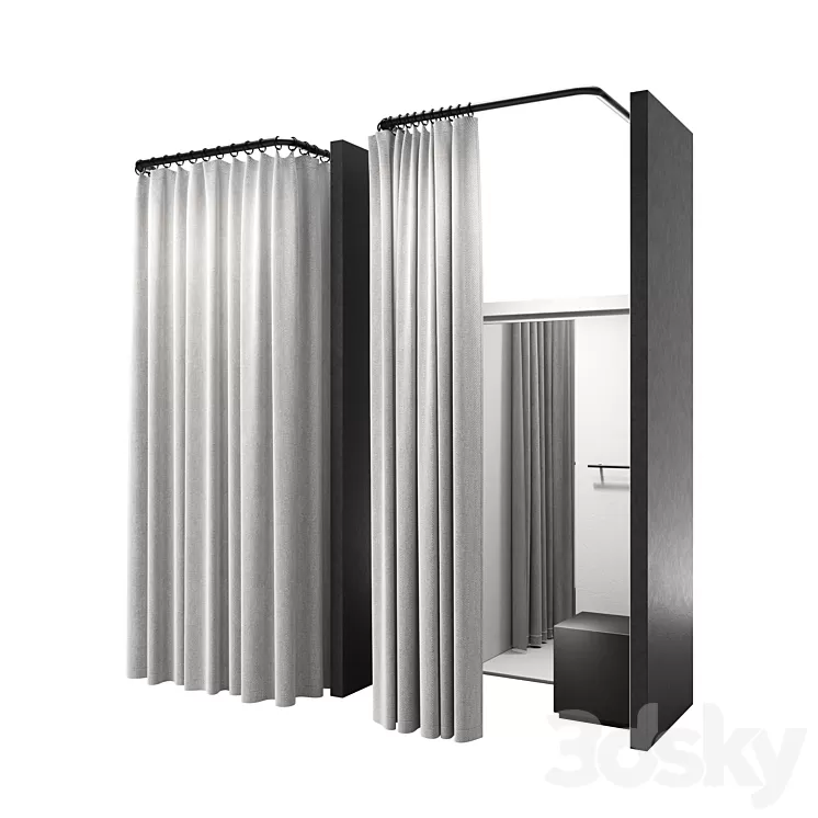 Fitting room for a clothing store v3 3D Model Free Download