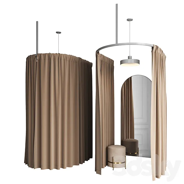 Fitting room for a clothing store v4 3D Model