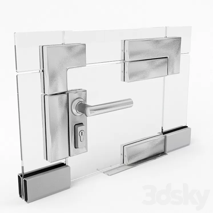 Fittings for glass doors 3D Model