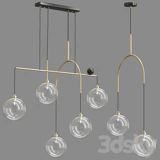 Five Hanging Balls Chandelier 3D Model Five Hanging Balls Chandelier 3D Model