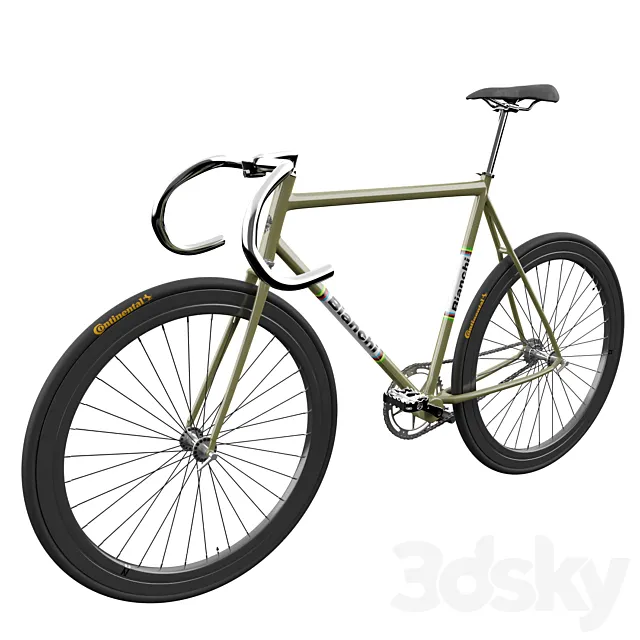 Fixed Gear Bianchi Bicycle 3D Model