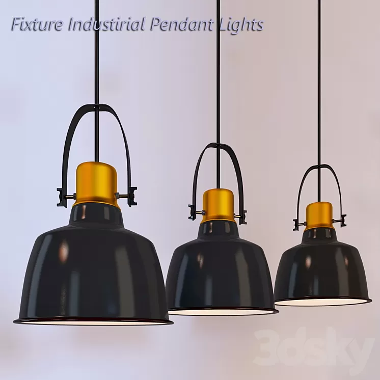 Fixture Industirial Pendant Lights 3D Model Fixture Industirial Pendant Lights 3D Model