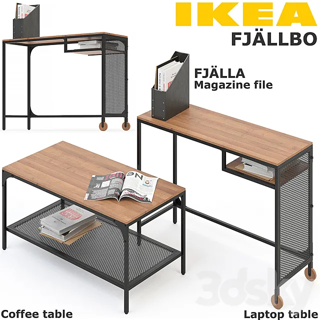 FJALLBO (FIALLBO) TABLE SET 3D Model