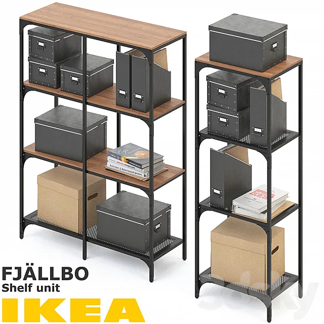 FJALLBO (FIELLBO) SHELF UNIT SET 3D Model
