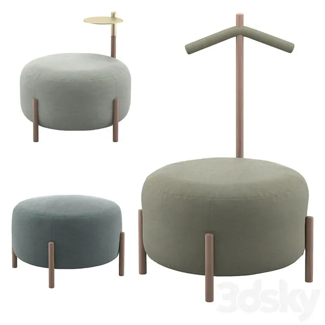 FLAG Pouffe By Bolzan Letti 3D Model FLAG Pouffe By Bolzan Letti 3D Model