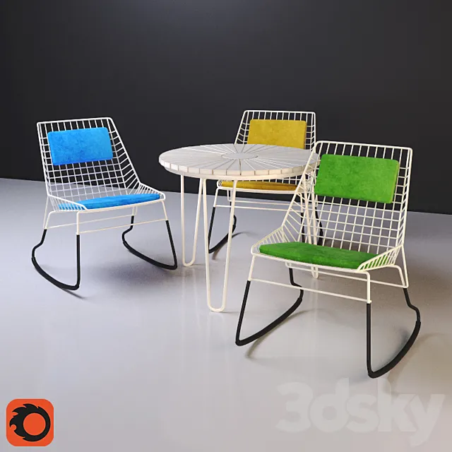 Flamingo chairs (by Cees Braakman) 3DModel