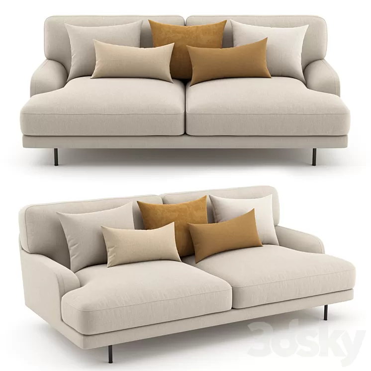 Flaneur Sofa – 2 Seater by GUBI 3D Model