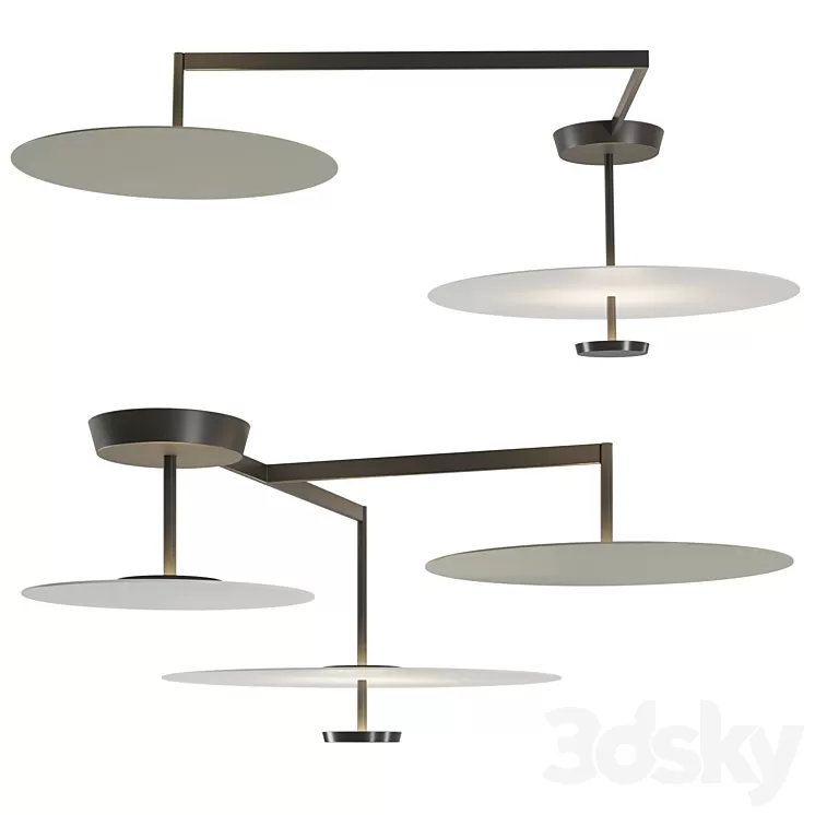 Flat Ceiling Lamp by vibia 3D Model