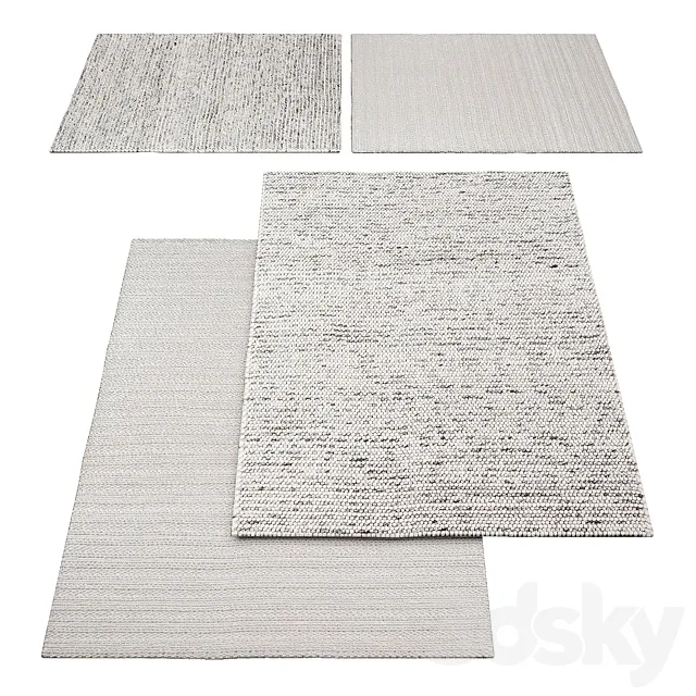 Flatweave Ivory Rug 3D Model Flatweave Ivory Rug 3D Model