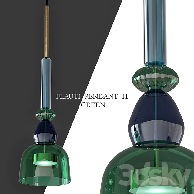 Flauti green pendant 3D Model