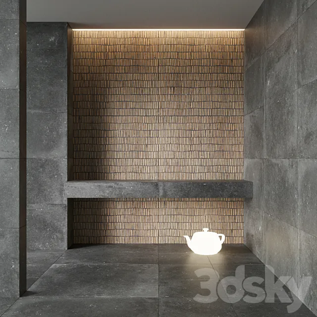 FLAVIKER Nordik Stone BLACK and DOMINO BLACK Tile Set 3DModel FLAVIKER Nordik Stone BLACK and DOMINO BLACK Tile Set 3DModel