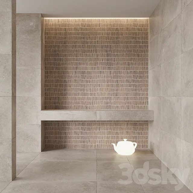 FLAVIKER Nordik Stone SAND and DOMINO SAND Tile Set 3D Model