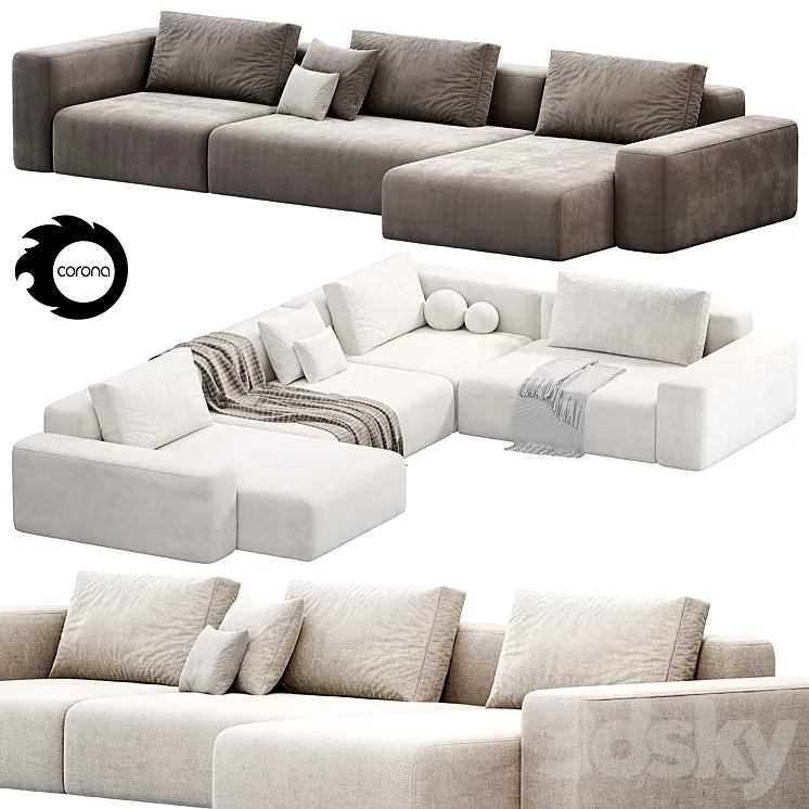 FLAVIO Adriana Sofa by LINIA CONTEMPO sofas 3D Model Free Download