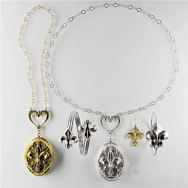 fleur-de-lis- (jewelery) 3D Model fleur-de-lis- (jewelery) 3D Model
