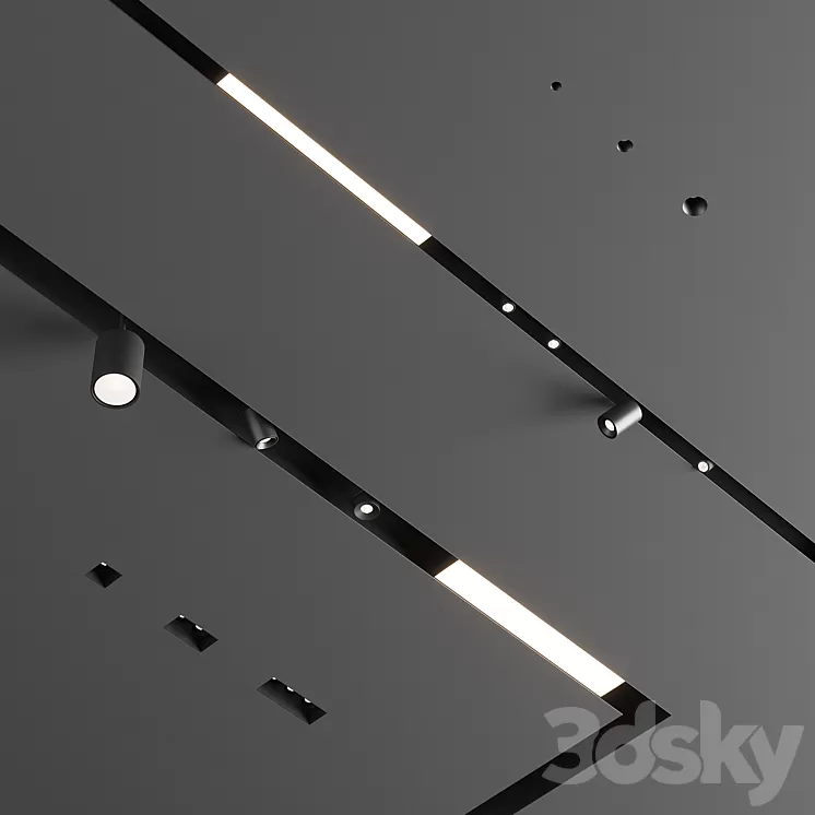 Flexalighting Linear and Trimless downlights 3D Model