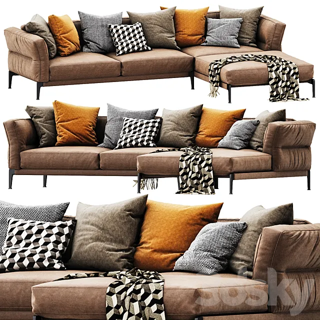 Flexform adda chaise lounge 3D Model