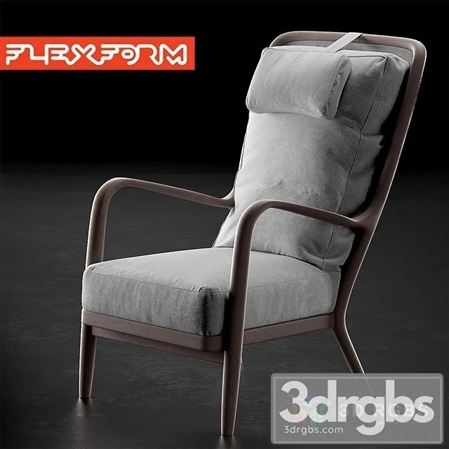Flexform Agave Armchair 2 3D Model Download