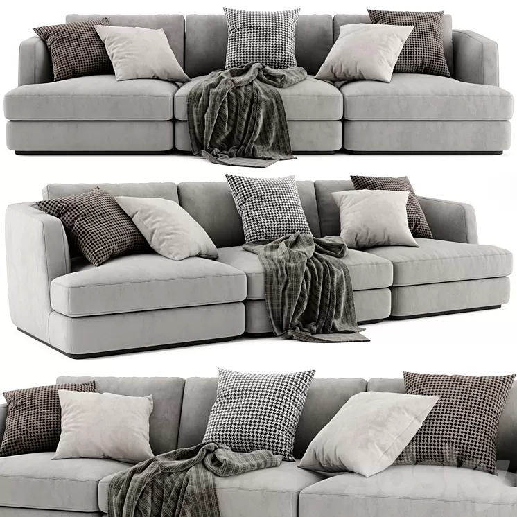 Flexform Barret 3 Seats Sofa 3D Model Free Download
