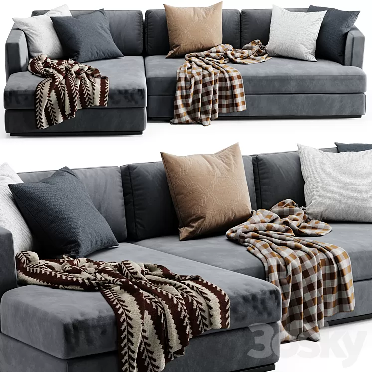 Flexform Barret Chaise Longue Sofa 3D Model Free Download