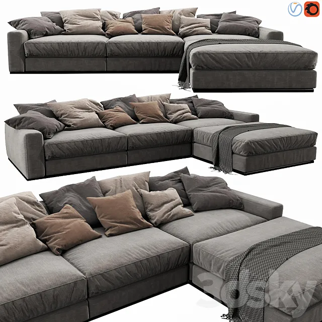 Flexform Beauty Chaise Lounge 3D Model