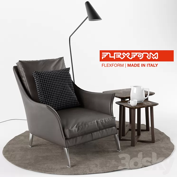 Flexform Boss Armchair 3D Model Flexform Boss Armchair 3D Model