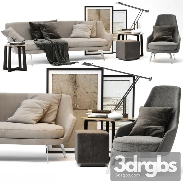 Flexform Buscio Sofa B 3D Model Download Flexform Buscio Sofa B 3D Model Download