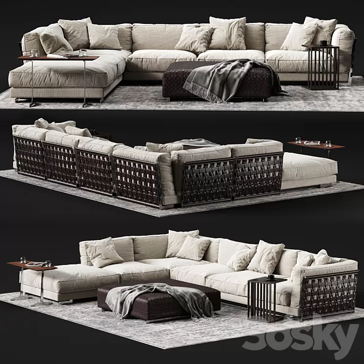 FLEXFORM CESTONE Corner Sofa 3D Model FLEXFORM CESTONE Corner Sofa 3D Model