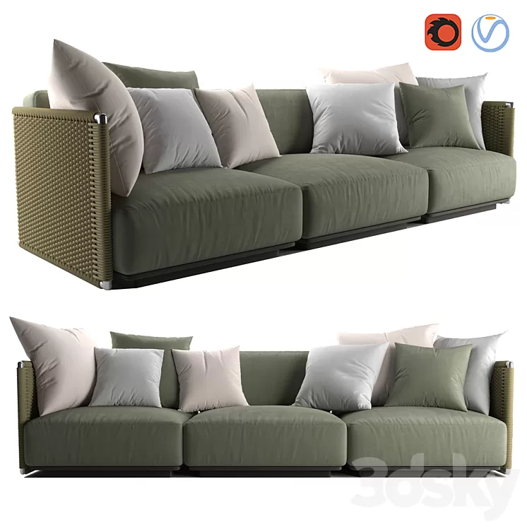 Flexform Eddy OUTDOOR sofa 3D Model Flexform Eddy OUTDOOR sofa 3D Model