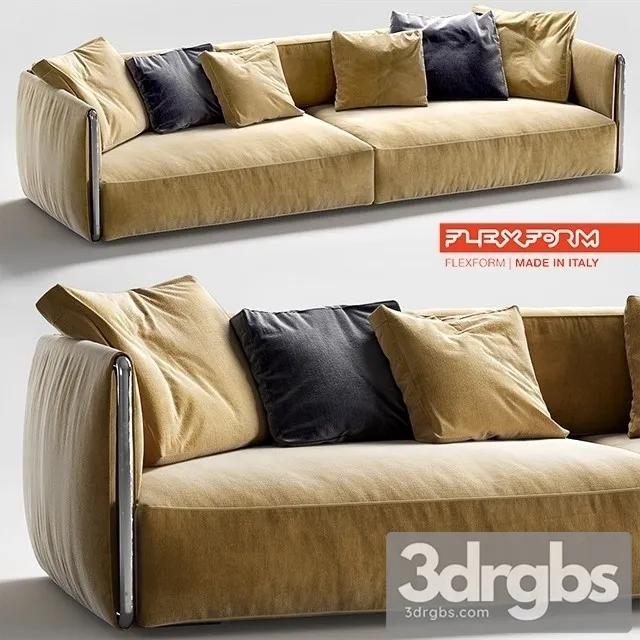 Flexform Edmond sofa 02 3D Model Download Flexform Edmond sofa 02 3D Model Download