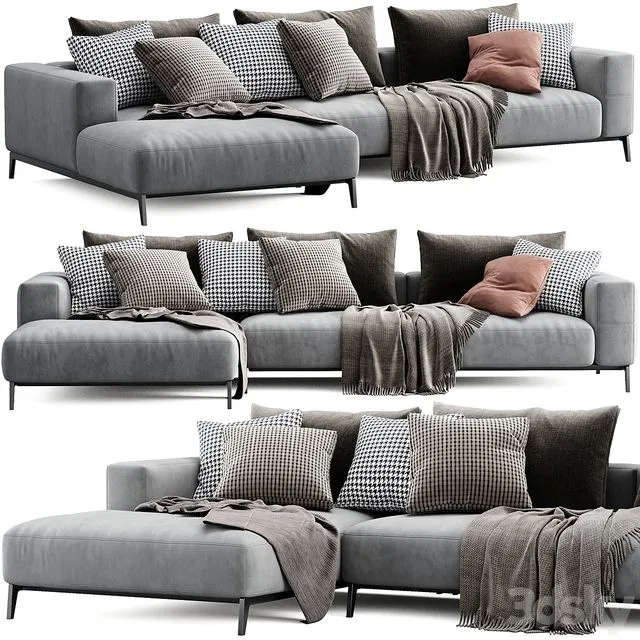 Flexform Ettore Chaise Longue 3D Model Flexform Ettore Chaise Longue 3D Model