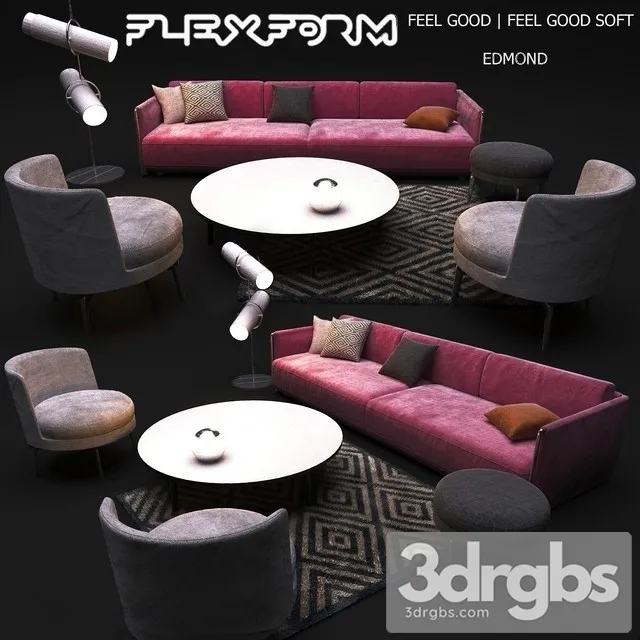 Flexform Feed Good Soft Edmond Set 3D Model Download Flexform Feed Good Soft Edmond Set 3D Model Download
