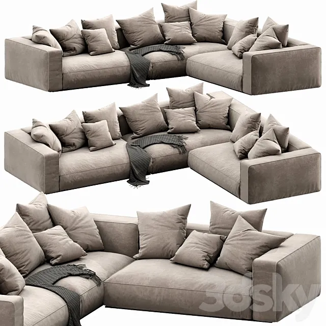 Flexform Grandemare Sectional 3DModel Flexform Grandemare Sectional 3DModel