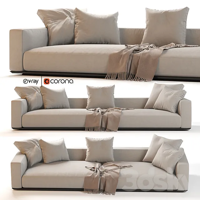 Flexform Grandemare Sectional Sofa 3DModel Flexform Grandemare Sectional Sofa 3DModel