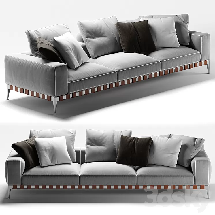 Flexform Gregory 3 seater sofa 3D Model