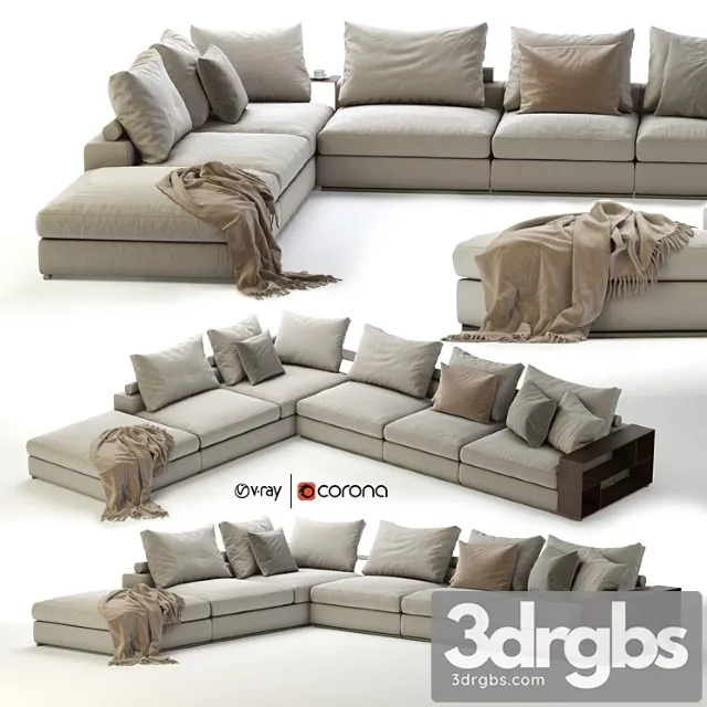 Flexform groundpiece sectional sofa 2 3D Model Download Flexform groundpiece sectional sofa 2 3D Model Download