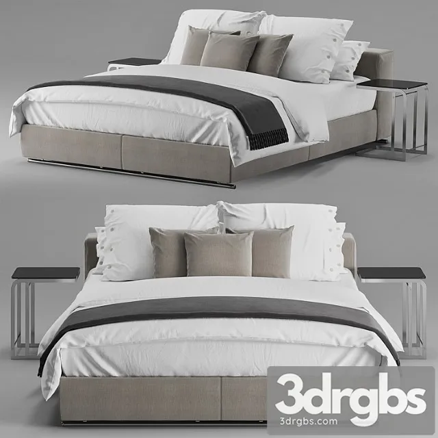 Flexform groundpiece slim bed 2 3D Model Download Flexform groundpiece slim bed 2 3D Model Download