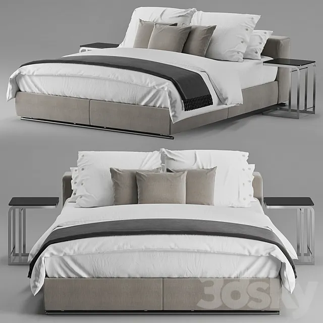 Flexform Groundpiece slim bed 3DModel Flexform Groundpiece slim bed 3DModel