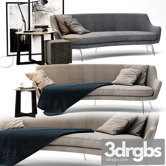 Flexform guscio sofa 2 3D Model Download Flexform guscio sofa 2 3D Model Download