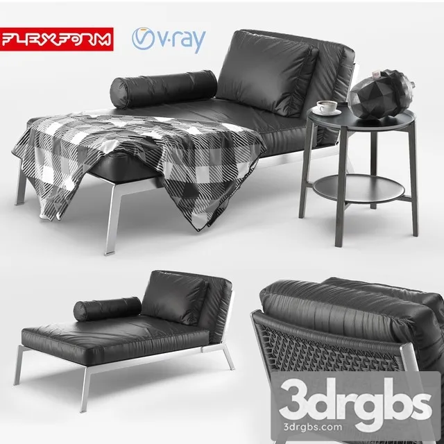 Flexform Happy Chaise Longue 3D Model Download