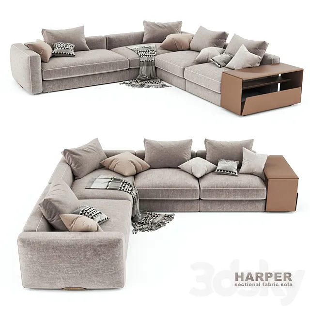 Flexform HARPER sectional sofa 3D Model Flexform HARPER sectional sofa 3D Model