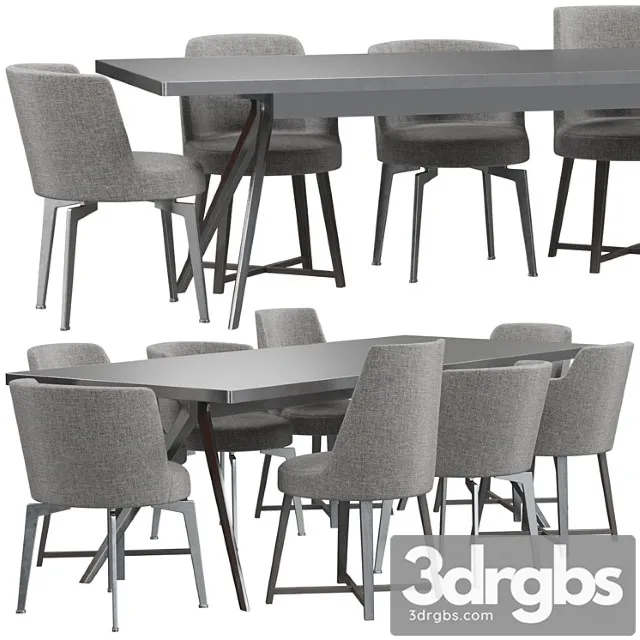 Flexform hera chair and zefiro table 2 3D Model Download Flexform hera chair and zefiro table 2 3D Model Download