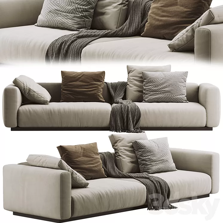 Flexform Lario Sofa 3 seats 3D Model Free Download