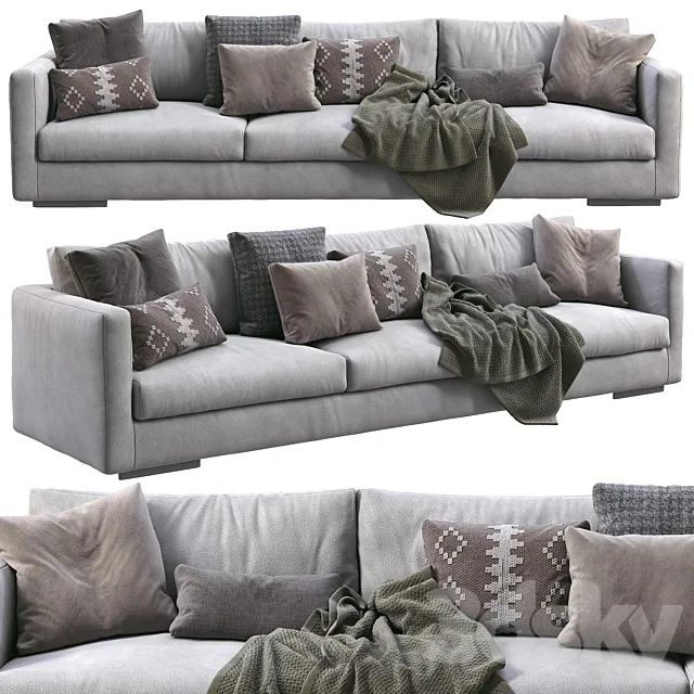 Flexform leather Sofa MAGNUM 3DModel Flexform leather Sofa MAGNUM 3DModel