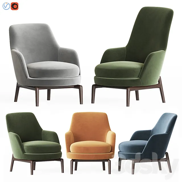 Flexform Leda Armchair Set 3DModel