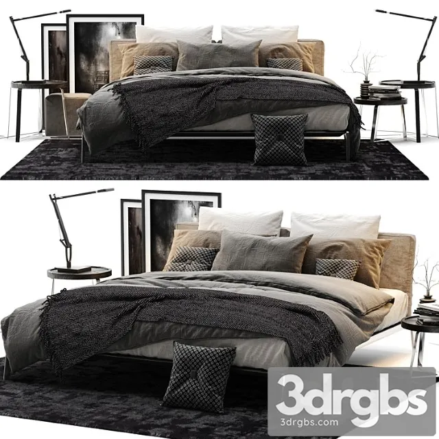 Flexform lifesteel bed 2 3D Model Download Flexform lifesteel bed 2 3D Model Download