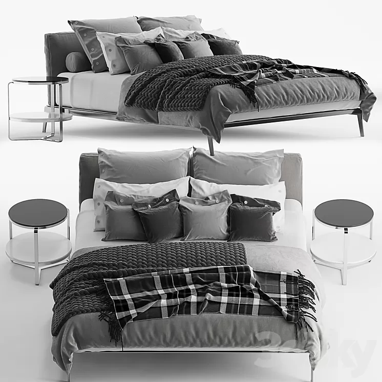Flexform lifesteel bed 3D Model