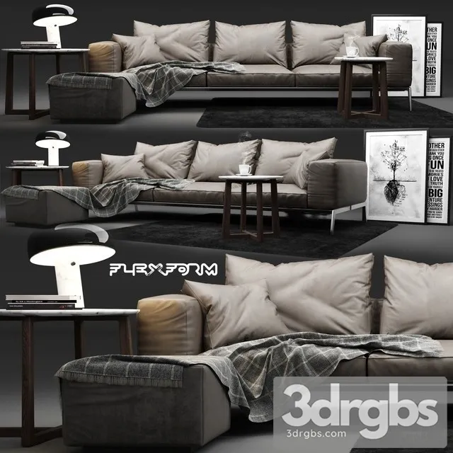 Flexform Lifesteel Sofa 3D Model Download Flexform Lifesteel Sofa 3D Model Download