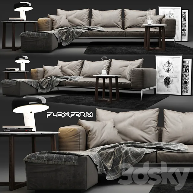 Flexform Lifesteel Sofa 3DModel Flexform Lifesteel Sofa 3DModel