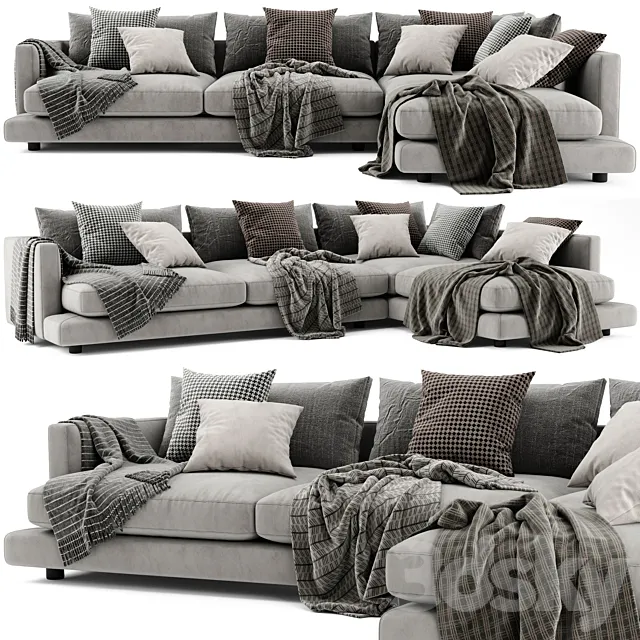 Flexform Long Island Chaise Longue Sofa 3DModel Flexform Long Island Chaise Longue Sofa 3DModel